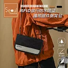 Seoul house RFID旅行防水防盜護照證件側背包 黑色