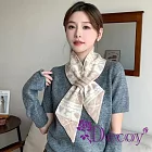 【Decoy】韓版百搭 仿瀨兔毛加厚保暖交叉毛絨脖圍圍巾/杏色