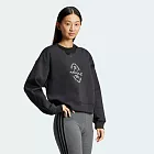 ADIDAS W BLUV Q3 SWT 女圓領套頭衫-IY1458 L 黑色