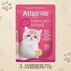 12包組 Atlas Cat 阿特拉斯鮮湯包70g 富含蛋白質 促進肌肉和貓咪的生長 貓餐包 貓湯包 全齡貓適用- 幼貓鮪魚x12包