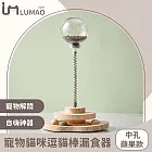 LUMAO 寵物貓咪實木轉盤玩具/自嗨解悶逗貓棒漏食器 蘋果款 中孔