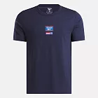 Reebok Ri Badge Tee [100205443] 男 T恤 運動上衣 休閒短袖 深藍