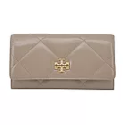 TORY BURCH KIRA 菱格紋翻蓋長夾- 灰