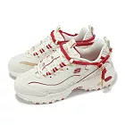 Skechers 休閒鞋 D Lites 女鞋 米白 紅 蛇年 CNY 綁帶 厚底 拼接 老爹鞋 800028WRD