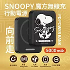 【正版授權】SNOOPY史努比 魔方三合一無線充行動電源 5000mAh 向前走