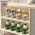 【英國FGODA】高度可調節雙層鞋架-3入- 透明