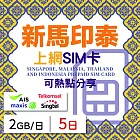 【無限全球通GLOBAL WiFi】新馬印泰上網SIM卡 5日方案 每日2GB降速吃到飽 新馬印泰網卡 4G高速上網SIM卡