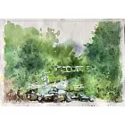 【玲廊滿藝】鄭素雲-往杉林花田路邊的溪流景色，16K水彩速寫19x27cm