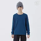 ADISI 童圓領OceanPure溫控消臭抗靜電保暖衣 AL2421044 (130-160)｜刷毛 快乾 抑菌 海洋紗 環保紗 130 板岩藍