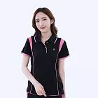 【遊遍天下】MIT女款顯瘦抗UV吸濕排汗短袖POLO衫(GS1010) M 黑粉