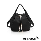 tripose NUDIE微皺尼龍手提斜背包  經典黑