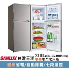 SANLUX 台灣三洋 210公升一級能效變頻雙門冰箱(SR-C210BV1A)