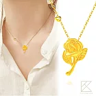 【TLH】永恆的愛 黃金玫瑰項鍊 約重0.07錢±0.01 (情人節 生日 送禮)