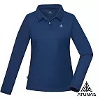【ATUNAS 歐都納】50週年限定款 女款透氣抑菌抗臭長袖排汗POLO衫/大尺碼 A6PS2526W- S 深藍
