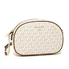 MICHAEL KORS PVC防刮皮革鍊條斜背包-香草白