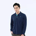 【遊遍天下】MIT台灣製男款環保紗抗UV吸濕排汗機能長袖POLO衫 (GL1022) M 丈青
