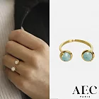 AEC PARIS 巴黎品牌 圓形切割藍天河石 金色可調式戒指 THIN RING ELOANE