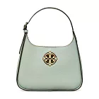 TORY BURCH 雙T-LOGO素面皮革側肩包-莫蘭迪綠