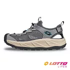 【LOTTO 義大利】 男 親膚透氣 護趾涼鞋- 25cm 灰/卡其