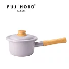 【FUJIHORO 富士琺瑯】官方直營 COTTON PLUS 簡約+系列 單柄附蓋牛奶鍋 粉藕紫14cm/1.2L