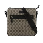 GUCCI GG Supreme 塗層帆布拉鍊口袋郵差包 (米色/黑色)