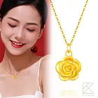 【TLH】黃金墜項鍊 璀璨黃金玫瑰 約重0.08錢±0.02  璀璨黃金玫瑰