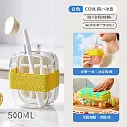 【APEX】COOL爽小冰壺_500ML  (製冰盒 按壓式冰塊水壺 冰塊模具 冰塊水壺 飲料冰壺  隨行杯 按壓式冰塊盒 ) 白色