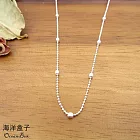 38+5.5cm。閃亮間隔幾何小方塊925純銀項鍊.單鍊.女用單戴鍊