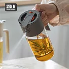【日本霜山】按壓式噴倒兩用油瓶/玻璃油壺-550ml-多色可選- 灰