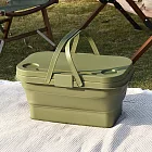戶外摺疊野餐籃 軍綠
