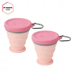 m square-新色折疊碗 中杯(二入組) -櫻桃粉