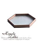 【Homely Zakka】北歐復古木質海棠花輕奢玻璃托盤/茶盤/零食盤/餐盤/置物盤_2款任選 黑胡桃木六角
