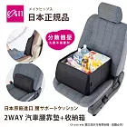【日本COGIT】2WAY 低反發釋壓腰靠墊x摺疊收納箱 汽車靠墊 腰靠墊 車用收納箱(多用途)