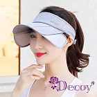 【Decoy】戶外時尚 帽檐延伸防曬空頂遮陽帽/ 灰色