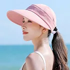 seoul show首爾秀 刺繡兩用拉鍊棒球帽四季漁夫帽防曬遮陽帽  粉色
