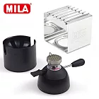 MILA迷你登山爐(附填充座)-黑色+不鏽鋼方形爐架