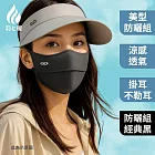 羽和暖swarm 輕量穿搭大帽簷夏季涼感 冰絲遮陽帽 面罩組-粉色/米色/經典黑/淺灰黑 經典黑