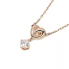 SWAROVSKI 愛心造型墜飾白水晶墜鍊-玫瑰金