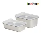 韓國Toelton不銹鋼長方形保鮮盒 2入組 (600ml+1000ml)
