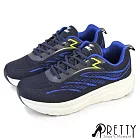 【Pretty】男 運動鞋 休閒鞋 綁帶 吸震減壓 輕量 厚底 JP25.5 藍色