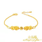 【金品坊】黃金手鍊聚財金耀雙貔貅手鍊