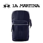 【LA MARTINA】限量2折 頂級皮革斜肩包 LMBO01827P 全新專櫃展示品(深藍色)