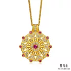 【點睛品】十全十美 紅寶石 鑽石黃金項鍊