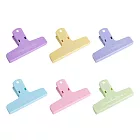 【WIDE VIEW】六入組10cm彩色磁吸萬用長夾(便條固定 磁吸夾子 票據夾 長尾夾 冰箱夾 留言夾/NH6) 淺色款6入