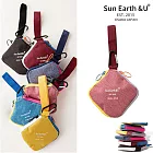 【 Sun Earth&U 】日本Sun earth&u雙拉鍊撞色設計零錢小掛包 粉色