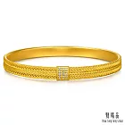 【點睛品】金穗鑽福 鑽石黃金手鐲