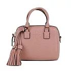 TORY BURCH 小款荔枝皮革流蘇素色波士頓包/兩用包-粉