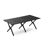 【野一夏】150cm碳鋼蛋捲摺疊桌｜特大號露營桌-附收納袋 野餐桌｜戶外可攜摺疊桌 -黑色