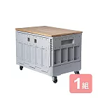 《真心良品x樹德》清水模摺疊收納箱附木蓋+輪組-1組