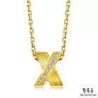【點睛品】閃耀焦點 鑽石黃金項鍊